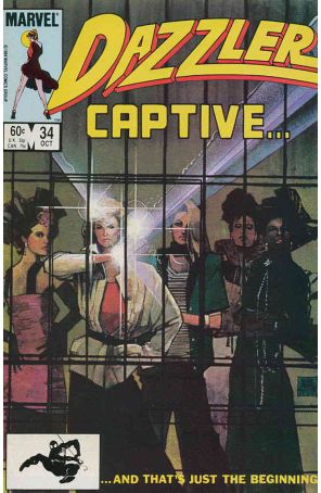 Dazzler 34 published by Marvel with cover art by Bill Sienkiewicz