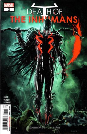 Death of Inhumans 2 published by Marvel with cover art by Kaare Andrews