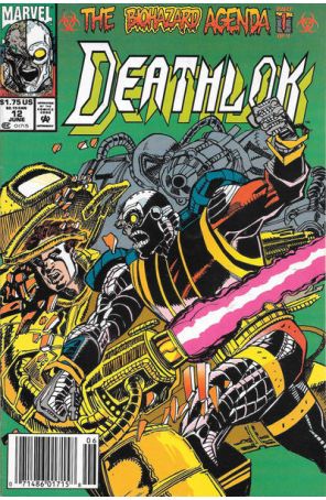 Deathlok (2nd Series) 12 (Newsstand) published by Marvel with cover art by Denys Cowan