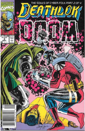 Deathlok (2nd Series) 3 (Newsstand) published by Marvel with cover art by Denys Cowan