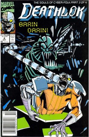 Deathlok (2nd Series) 4 (Newsstand) published by Marvel with cover art by Denys Cowan
