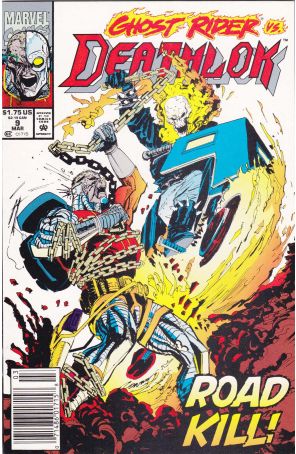 Deathlok (2nd Series) 9 (Newsstand) published by Marvel with cover art by Denys Cowan
