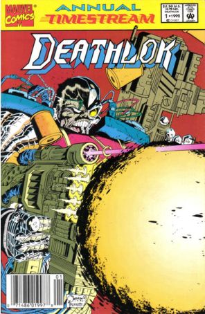 Deathlok (2nd Series) Annual 1 (Newsstand) published by Marvel with cover art by Joe Quesada