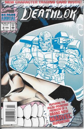 Deathlok (2nd Series) Annual 2 (Newsstand) (with card) published by Marvel with cover art by John Hebert