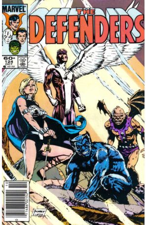 The Defenders 124 (Newsstand) published by Marvel with cover art by Sandy Plunkett