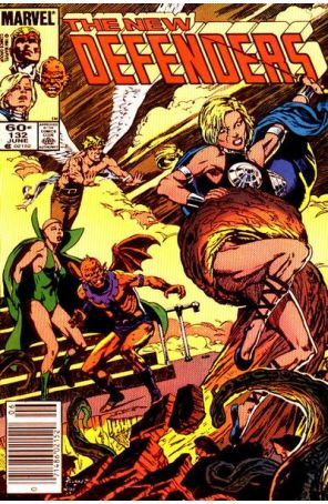 The Defenders 132 (Newsstand) published by Marvel with cover art by Sandy Plunkett