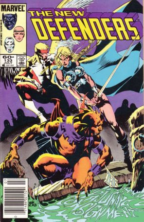 The Defenders 133 (Newsstand) published by Marvel with cover art by Kevin Nowlan