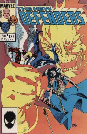 The Defenders 137 published by Marvel with cover art by Kevin Nowlan