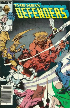 The Defenders 139 (Newsstand) published by Marvel with cover art by Mike Mignola