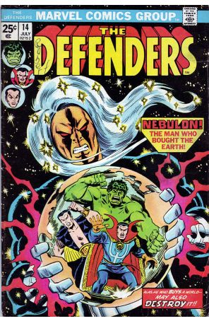 The Defenders 14 published by Marvel with cover art by Sal Buscema