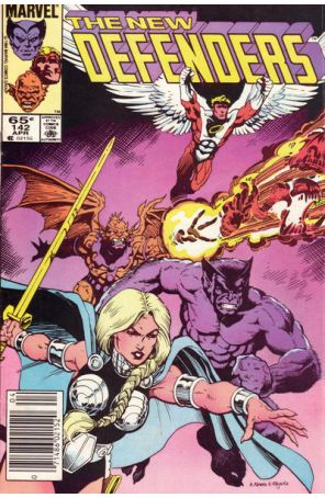 The Defenders 142 (Newsstand) published by Marvel with cover art by Arthur Adams and Mike Mignola