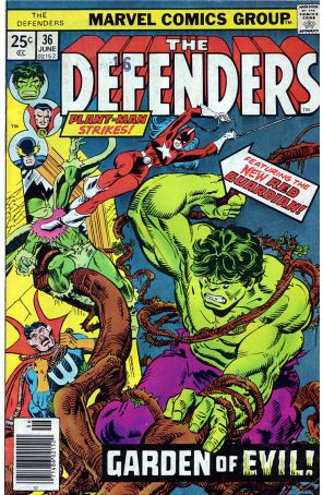 The Defenders 36 published by Marvel with cover art by Gil Kane
