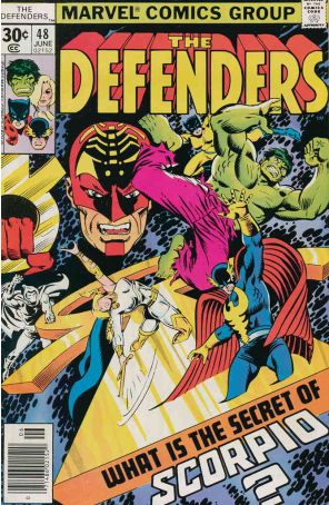 The Defenders 48 published by Marvel with cover art by Ed Hannigan