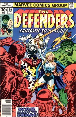The Defenders 50 published by Marvel with cover art by Al Milgrom