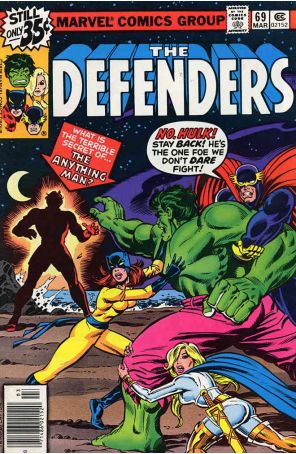 The Defenders 69 published by Marvel with cover art by Herb Trimpe