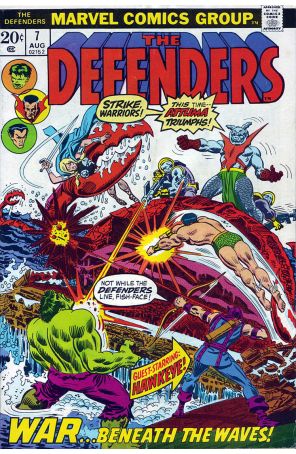 The Defenders 7 published by Marvel with cover art by Sal Buscema