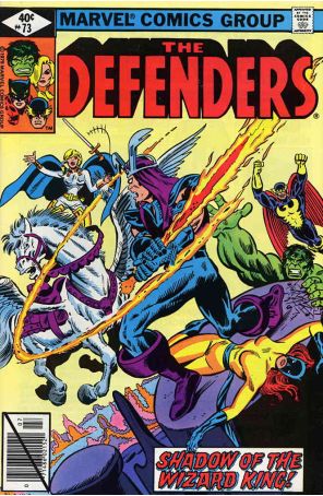 The Defenders 73 published by Marvel with cover art by Herb Trimpe