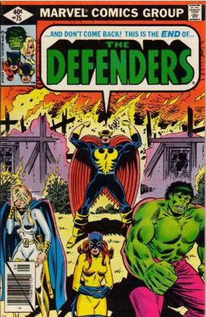 The Defenders 75 published by Marvel with cover art by Herb Trimpe