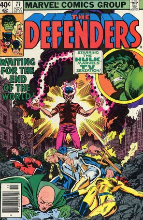 The Defenders 77 (Newsstand) published by Marvel with cover art by Rich Buckler