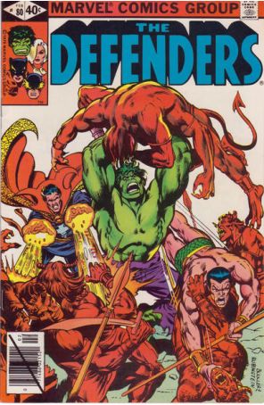 The Defenders 80 published by Marvel with cover art by Rich Buckler