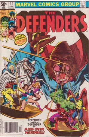 The Defenders 90 (Newsstand) published by Marvel with cover art by Rich Buckler