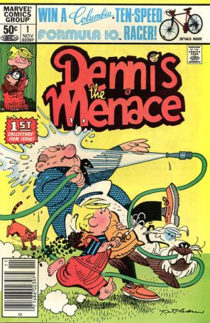Dennis the Menace (Marvel) 1 (Newsstand) published by Marvel with cover art by Hank Ketcham