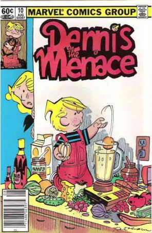 Dennis the Menace (Marvel) 10 (Newsstand) published by Marvel with cover art by Hank Ketcham