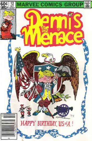 Dennis the Menace (Marvel) 12 (Newsstand) published by Marvel with cover art by Hank Ketcham