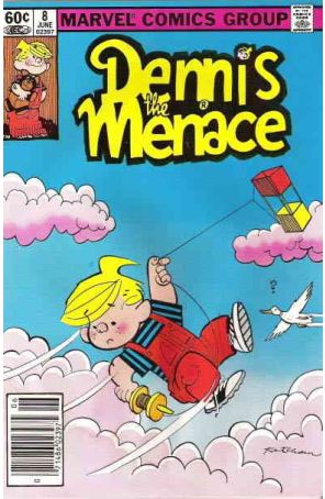 Dennis the Menace (Marvel) 8 (Newsstand) published by Marvel with cover art by Hank Ketcham