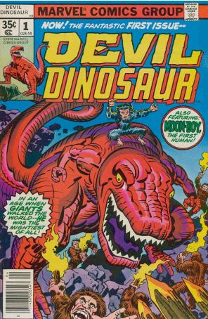 Devil Dinosaur 1 published by Marvel with cover art by Jack Kirby