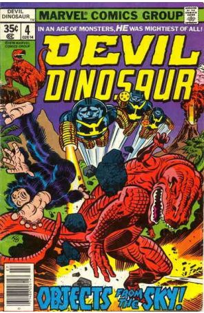 Devil Dinosaur 4 published by Marvel with cover art by Jack Kirby
