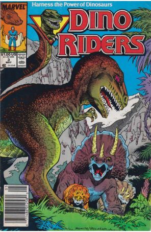 Dino-Riders 3 (Newsstand) published by Marvel with cover art by John Romita Jr.
