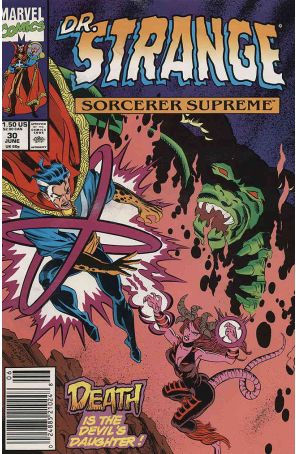 Doctor Strange: Sorcerer Supreme 30 (Newsstand) published by Marvel with cover art by Chris Marrinan