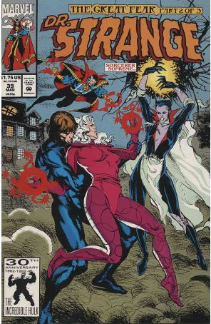 Doctor Strange: Sorcerer Supreme 39 published by Marvel with cover art by Geof Isherwood