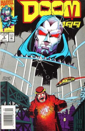 Doom 2099 9 (Newsstand) published by Marvel with cover art by Ernie Colón