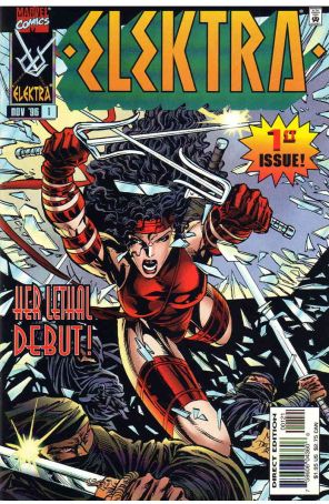 Elektra (2nd Series) 1A published by Marvel with cover art by Mike Deodato Jr.