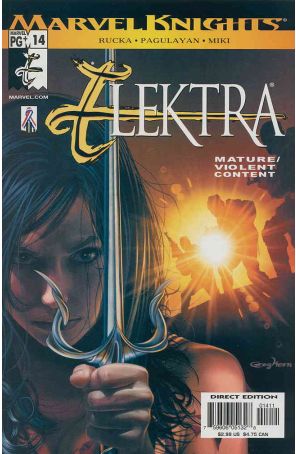 Elektra (3rd Series) 14 published by Marvel with cover art by Greg Horn