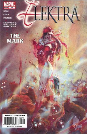 Elektra (3rd Series) 23 published by Marvel with cover art by Bill Sienkiewicz