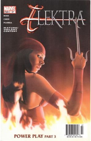 Elektra (3rd Series) 27 (Newsstand) published by Marvel with cover art by Mike Mayhew
