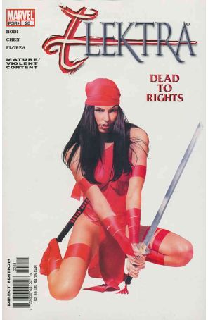 Elektra (3rd Series) 28 published by Marvel with cover art by Mike Mayhew