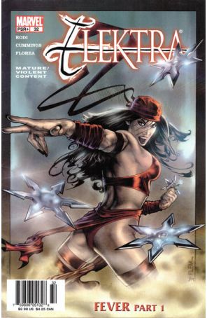 Elektra (3rd Series) 32 (Newsstand) published by Marvel with cover art by Tom Flemming