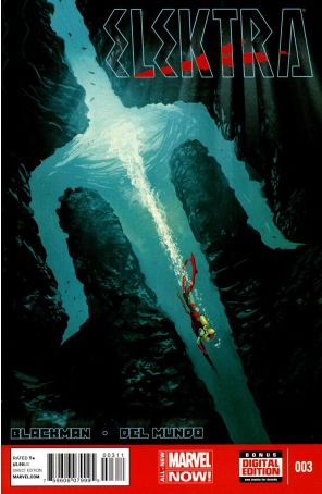 Elektra (4th Series) 3 published by Marvel with cover art by Mike Del Mundo