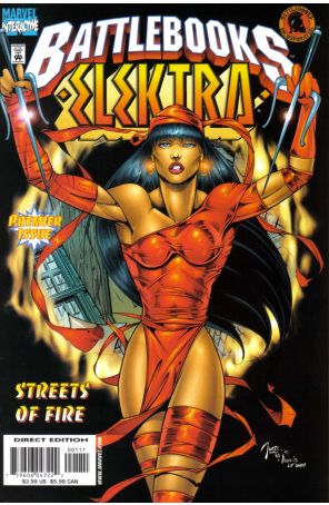 Elektra Battlebook 1 (with card) published by Marvel with cover art by Bill Tucci