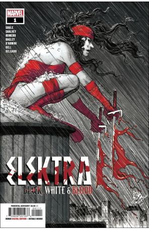 Elektra: Black, White, and Blood 1 published by Marvel with cover art by John Romita Jr.
