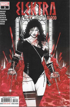 Elektra: Black, White, and Blood 3 published by Marvel with cover art by Paulo Siqueira