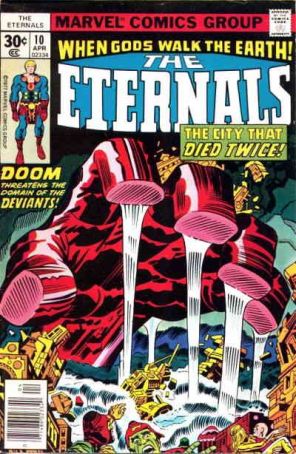 The Eternals 10 published by Marvel with cover art by Jack Kirby