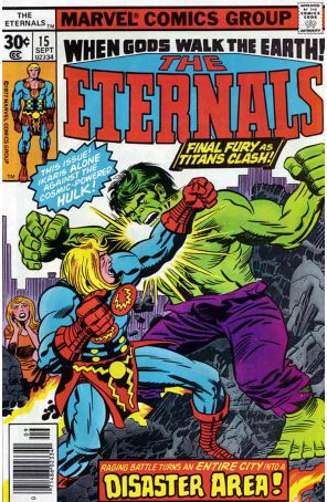 The Eternals 15 published by Marvel with cover art by Jack Kirby