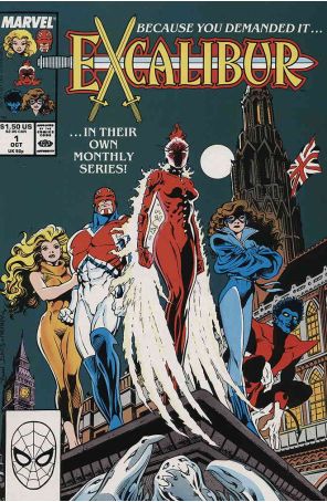 Excalibur 1 published by Marvel with cover art by Alan Davis