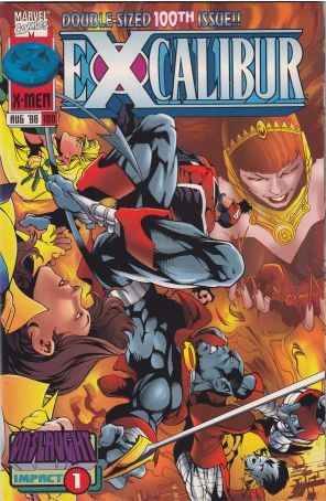 Excalibur 100 (Newsstand) published by Marvel with cover art by Carlos Pacheco