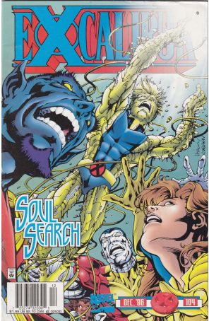 Excalibur 104 (Newsstand) published by Marvel with cover art by Bryan Hitch